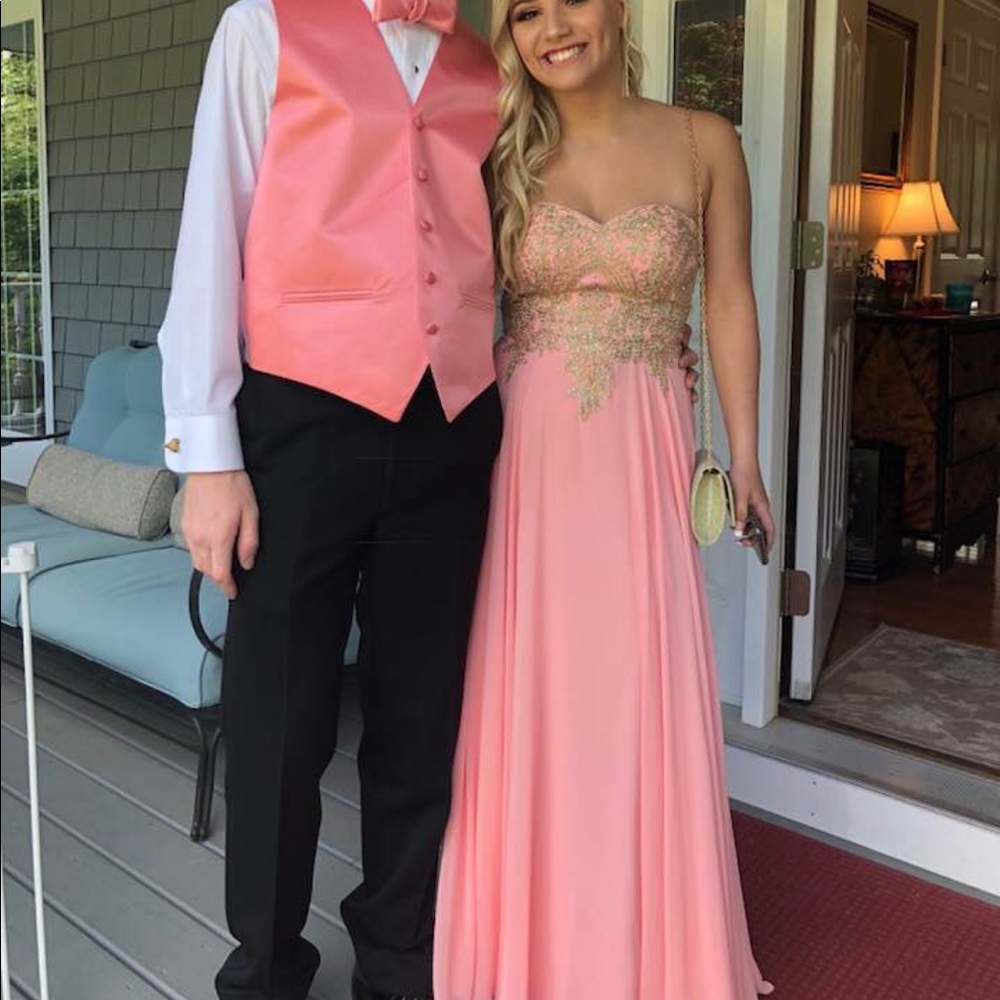 Pink Prom Dress Lace Up Back